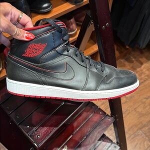 Nike Air Jordan Men's Black and Red Sneakers